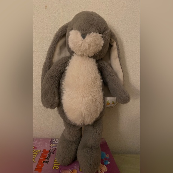 Bunnies by the Bay Gray and Cream Stuffed Bunny 12” - Picture 4 of 4